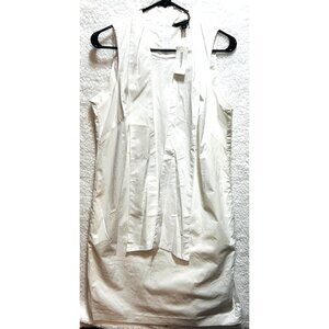 Banana Republic White Sleeveless Maxi Dress w Tie Neck Size 10 Made In India